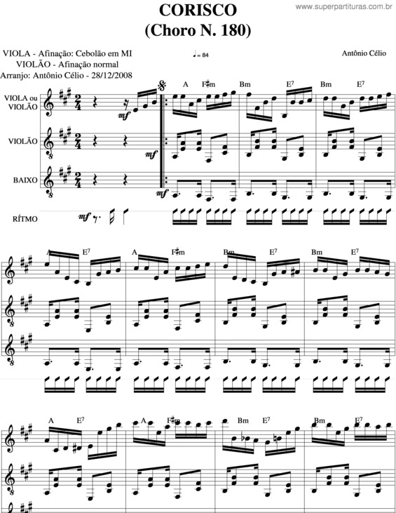 Partitura da música Corisco v.5