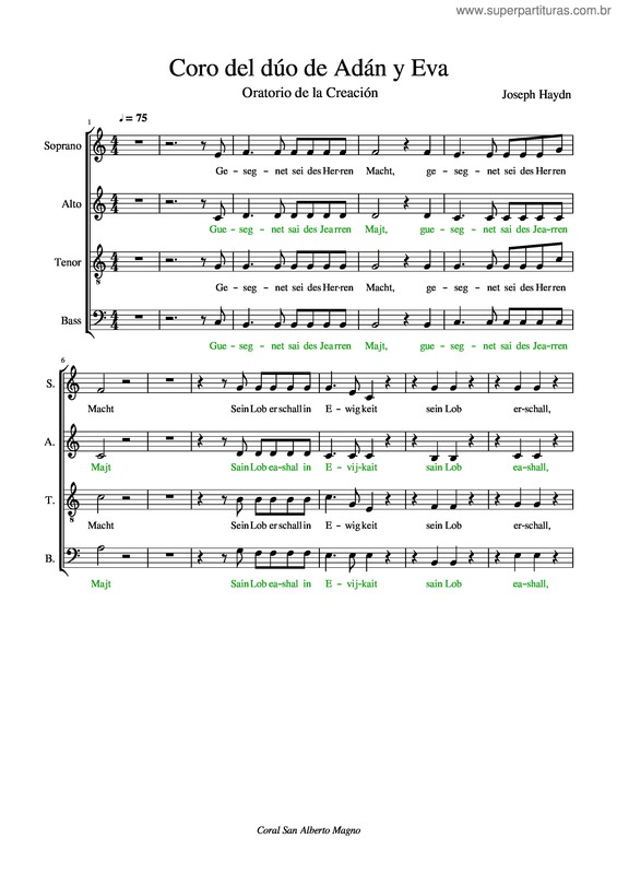 Partitura da música Coro Del Dúo De Adán Y Eva