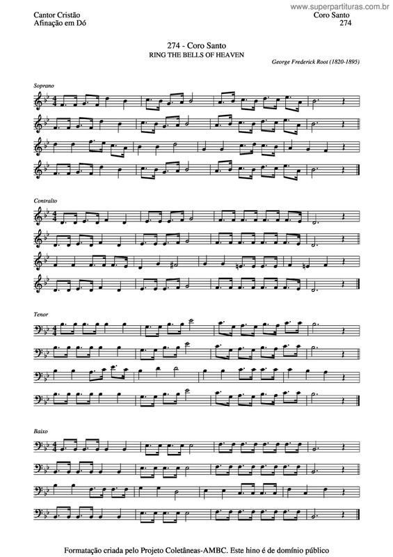 Partitura da música Coro Santo v.2
