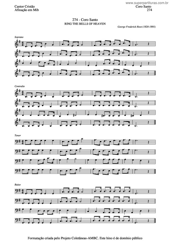 Partitura da música Coro Santo v.4