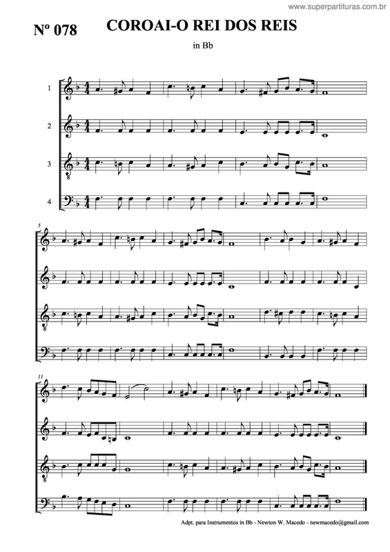 Partitura da música Coroai-O Rei Dos Reis v.2