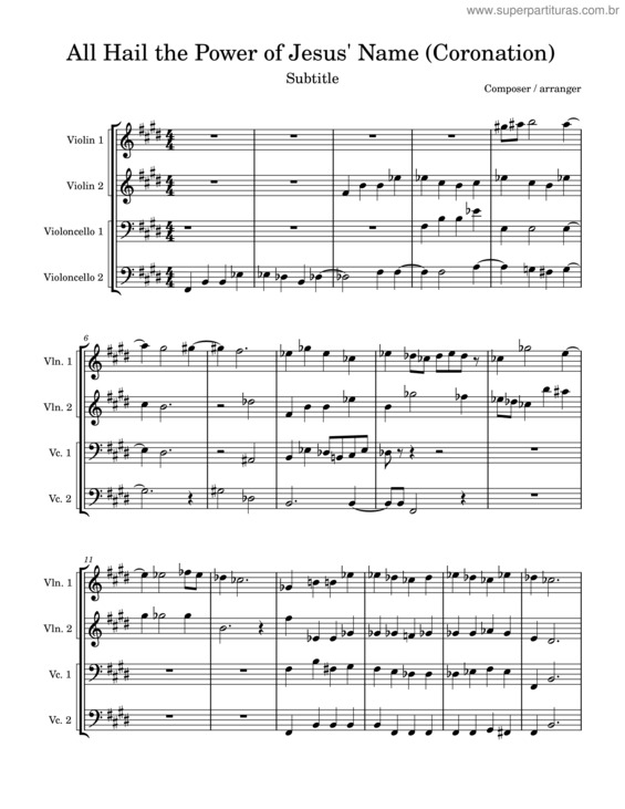 Partitura da música Coronation