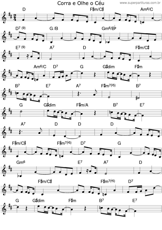 Partitura da música Corra E Olha O Céu