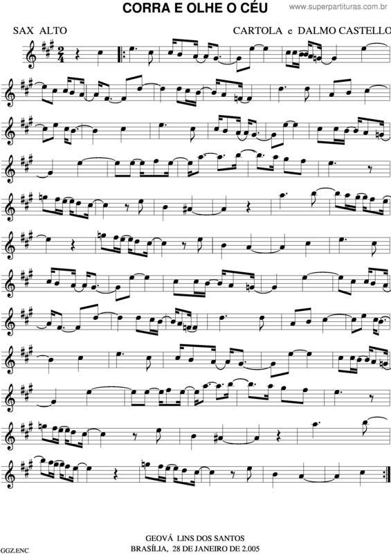 Partitura da música Corra E Olhe O Céu v.2