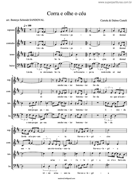 Partitura da música Corra E Olhe O Céu v.3