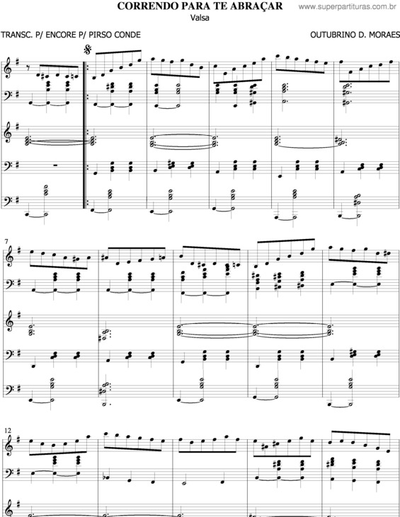 Partitura da música Correndo Para Te Abraçar v.3