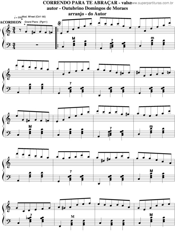 Partitura da música Correndo Para Te Abraçar v.4