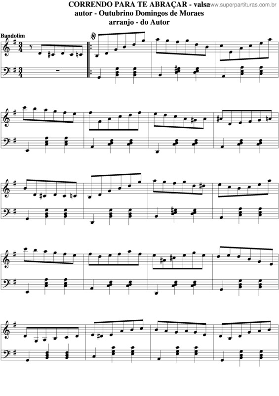 Partitura da música Correndo Para Te Abraçar v.6