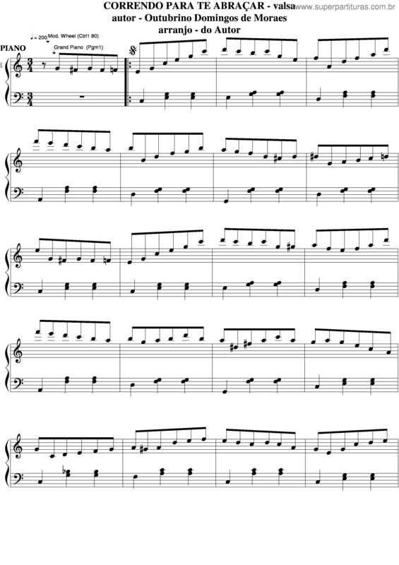 Partitura da música Correndo Para Te Abraçar v.7