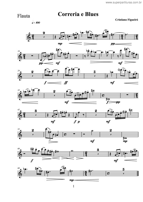 Partitura da música Correria e Blues v.2