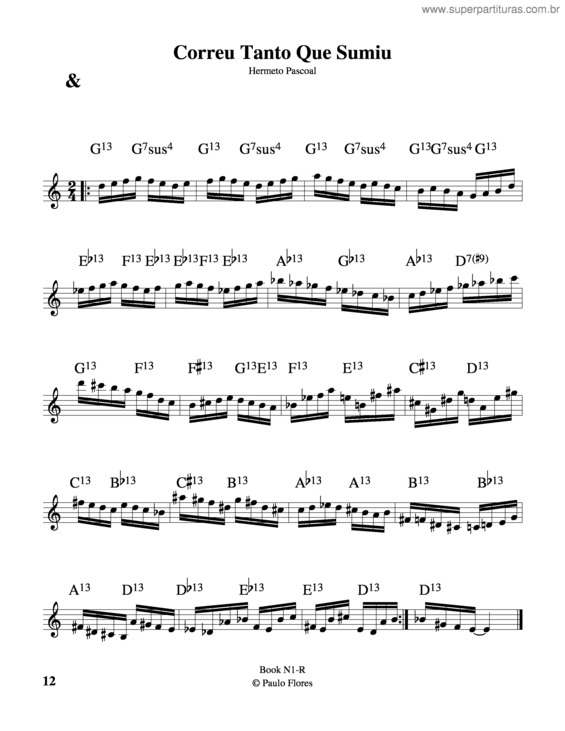 Partitura da música Correu Tanto Que Sumiu