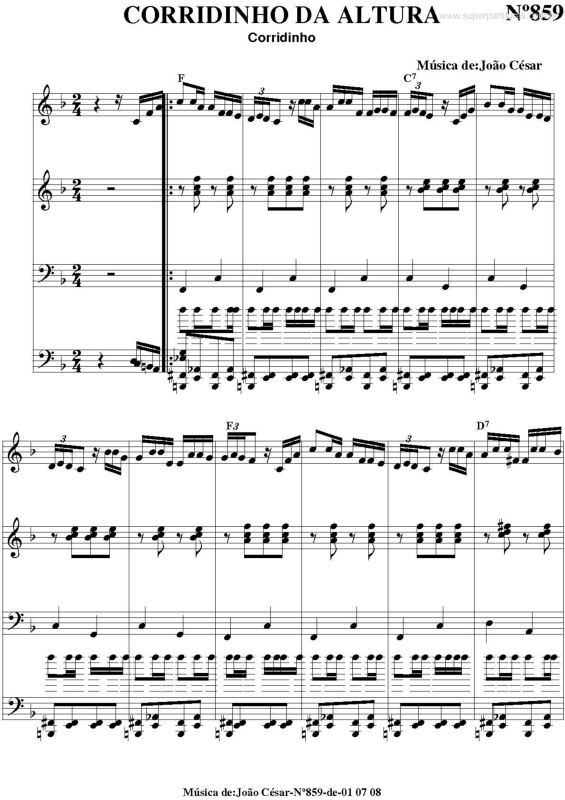 Partitura da música Corridinho da Altura