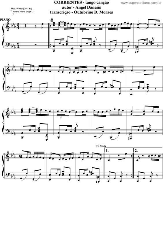 Partitura da música Corrientes