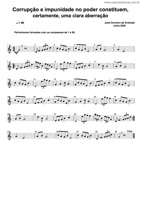 Partitura da música Corrupção E Impunidade No Poder Constituem, Certamente, Uma Clara Aberração
