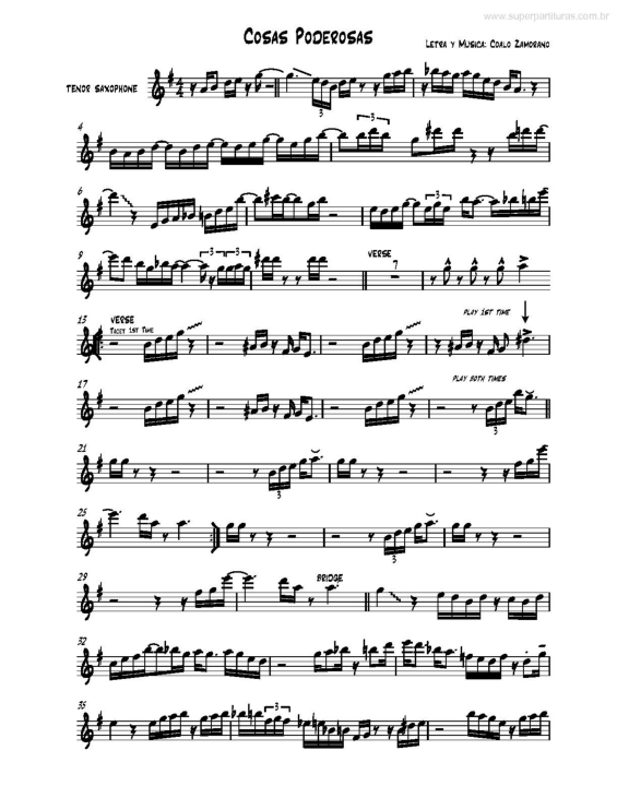 Partitura da música Cosas Poderosas