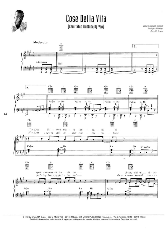 Partitura da música Cose Della Vita v.2