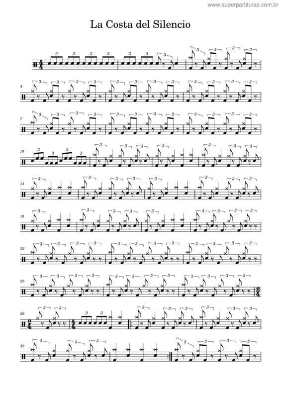 Partitura da música Costa Del Silencio Drums