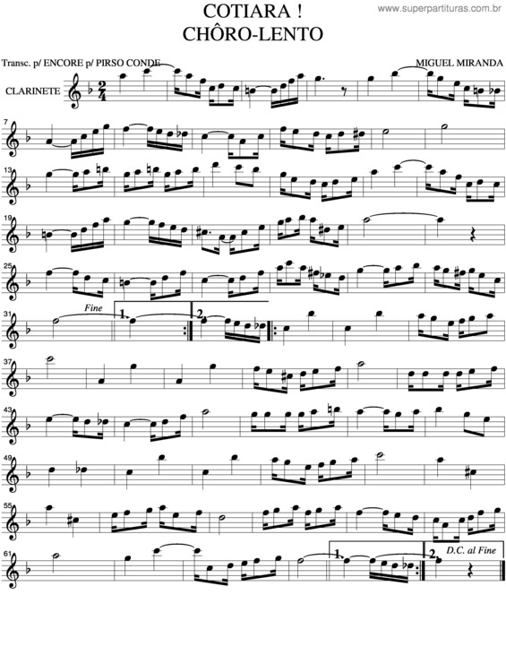 Partitura da música Cotiara