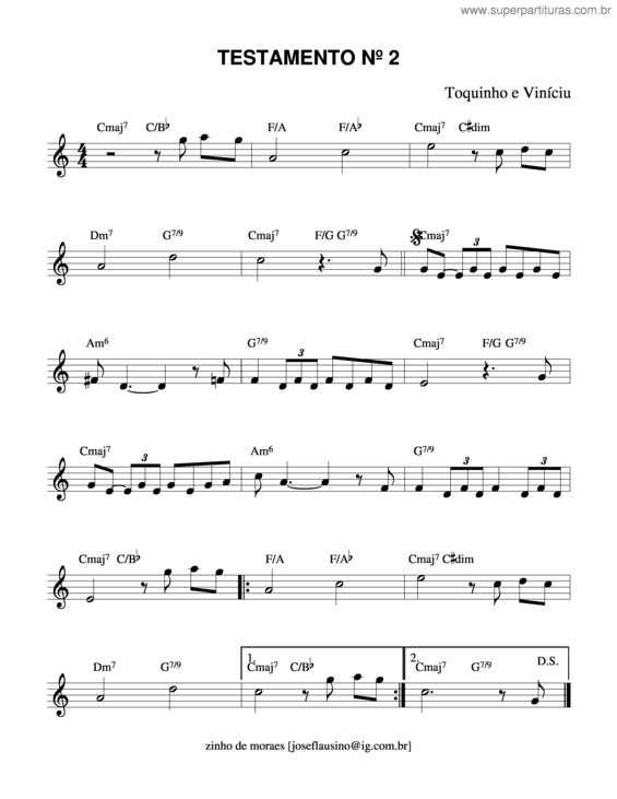 Partitura da música Cotidiano v.5