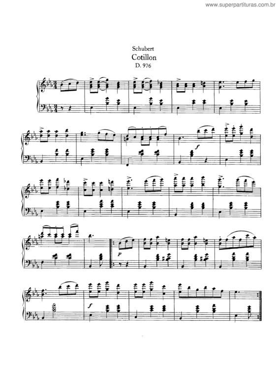 Partitura da música Cotillon in E flat