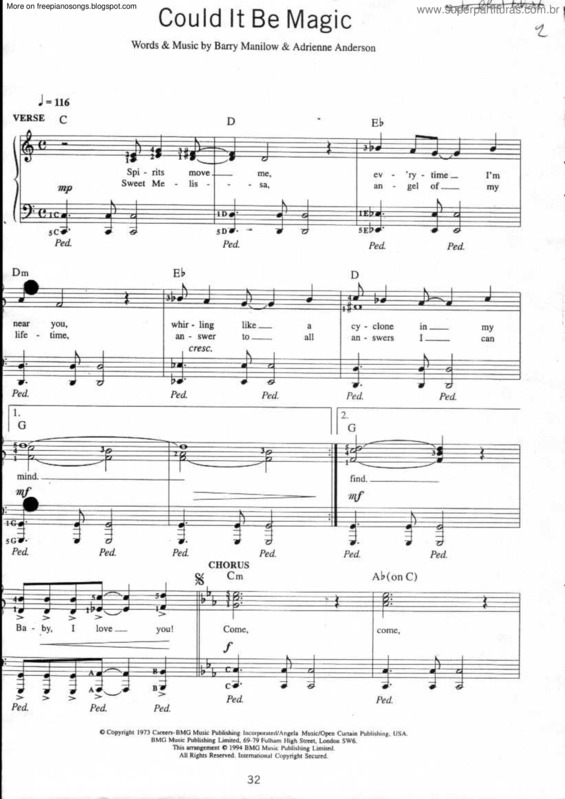 Partitura da música Could It Be Magic v.2