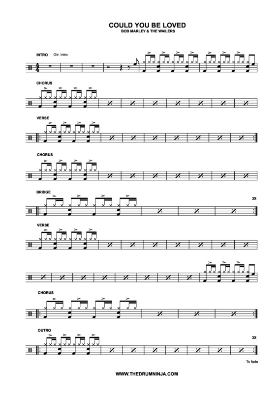 Partitura da música Could You Be Loved v.2