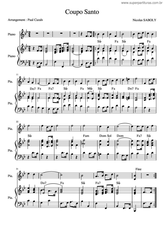 Partitura da música Coupo Santo