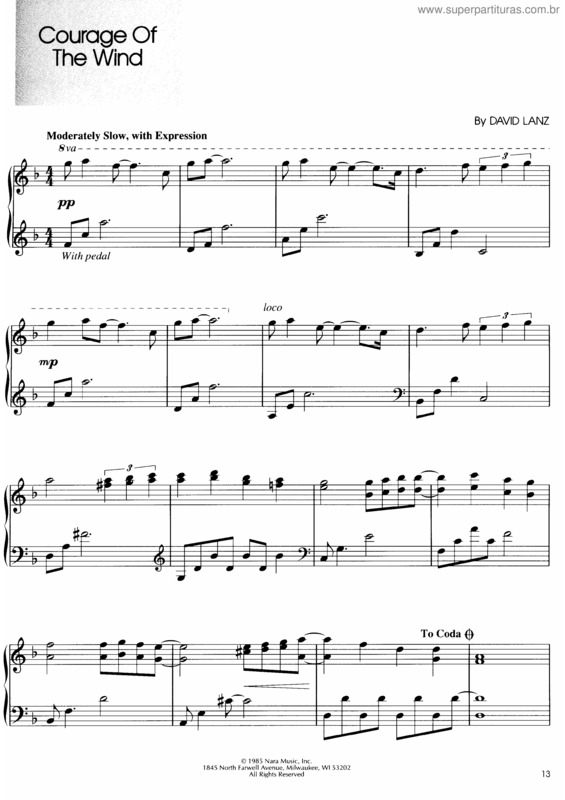 Partitura da música Courage Of The Wind