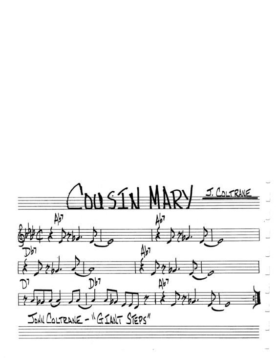 Partitura da música Cousin Mary v.7