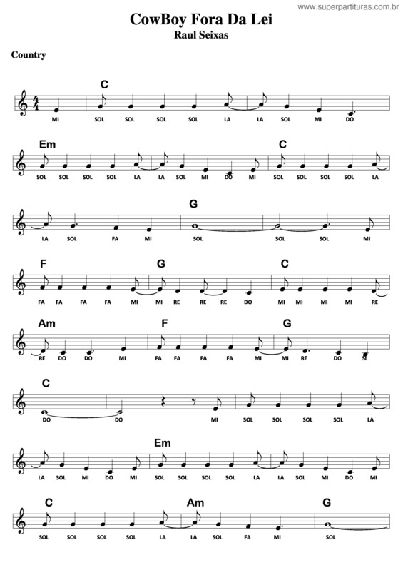 Partitura da música Cowboy Fora Da Lei 2