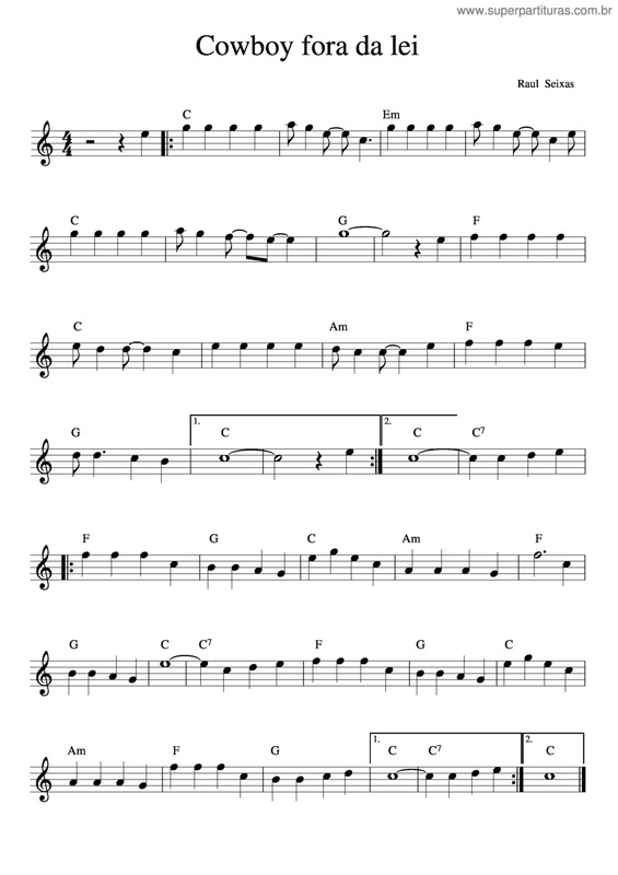 Partitura da música Cowboy Fora Da Lei v.4