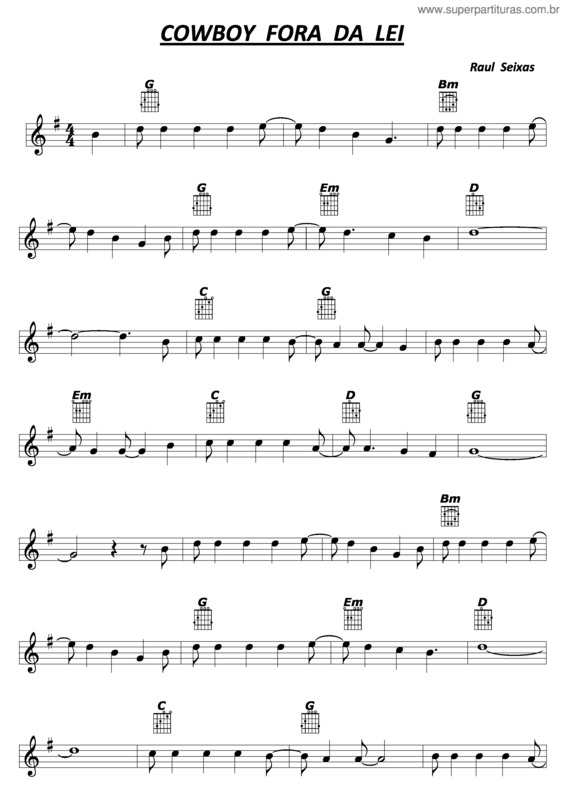 Partitura da música Cowboy Fora Da Lei v.6