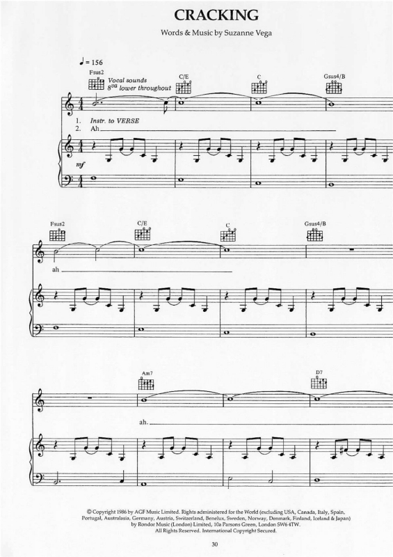 Partitura da música Cracking