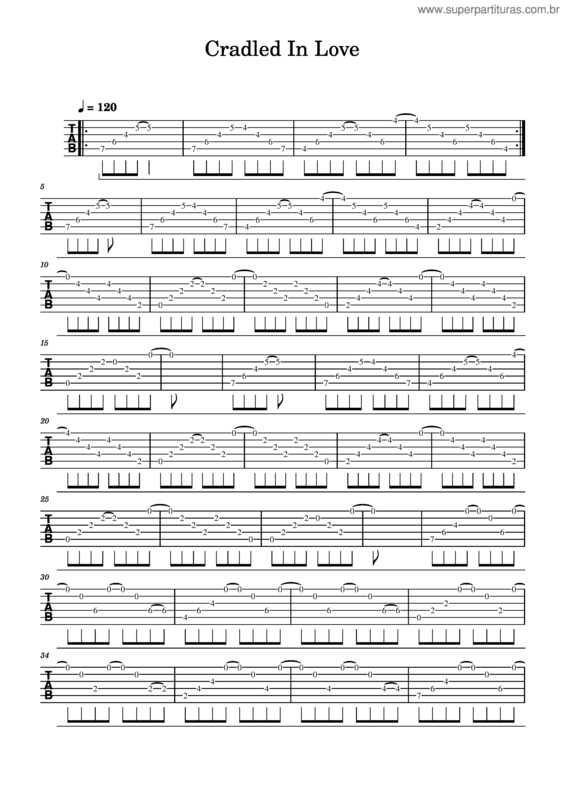 Partitura da música Cradled In Love – Poets Of The Fall
