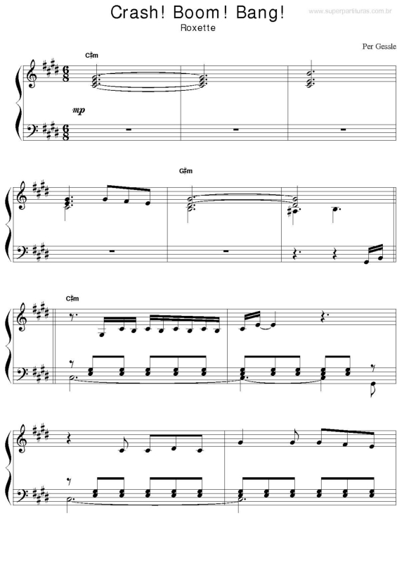 Partitura da música Crash! Boom! Bang!