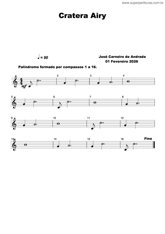 Partitura da música Cratera Airy
