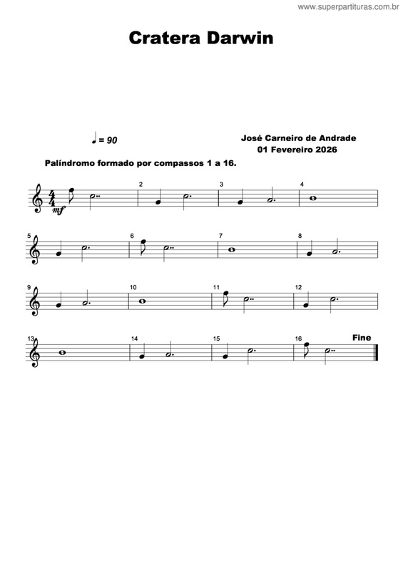 Partitura da música Cratera Darwin v.3
