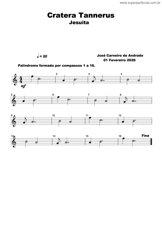 Partitura da música Cratera Tannerus