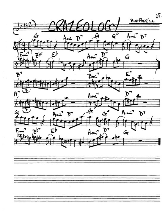 Partitura da música Crazeology