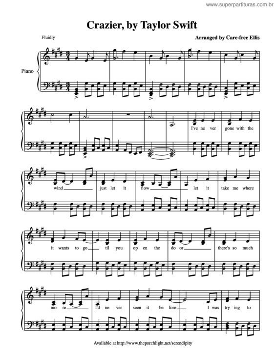 Partitura da música Crazier