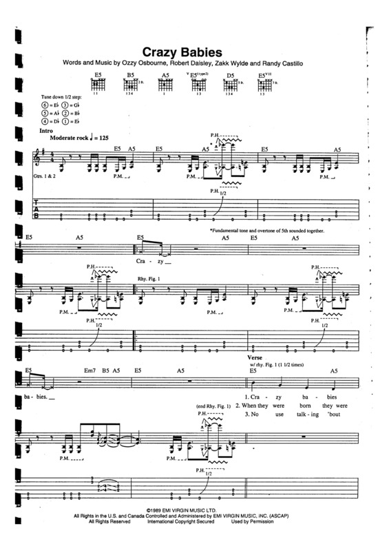 Partitura da música Crazy Babies v.2