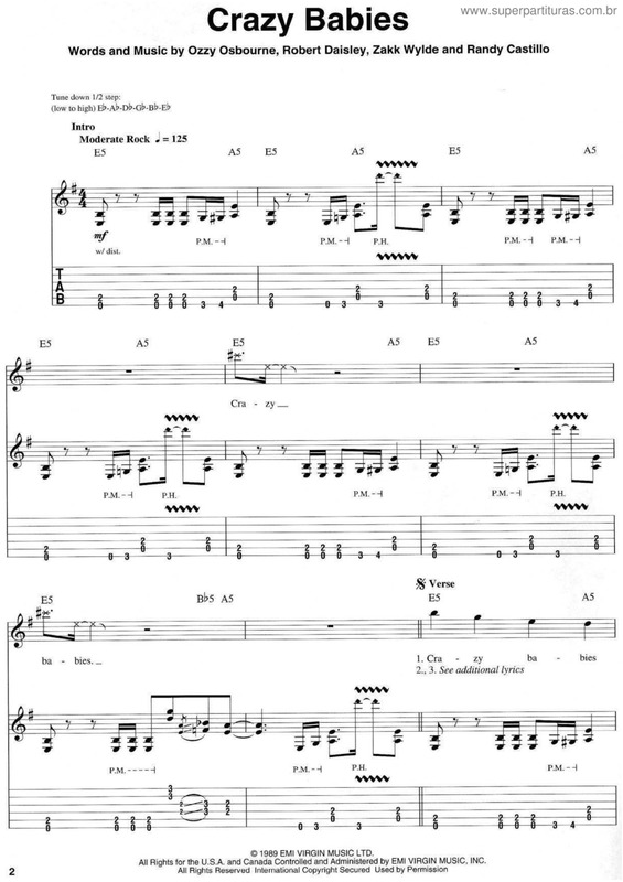 Partitura da música Crazy babies