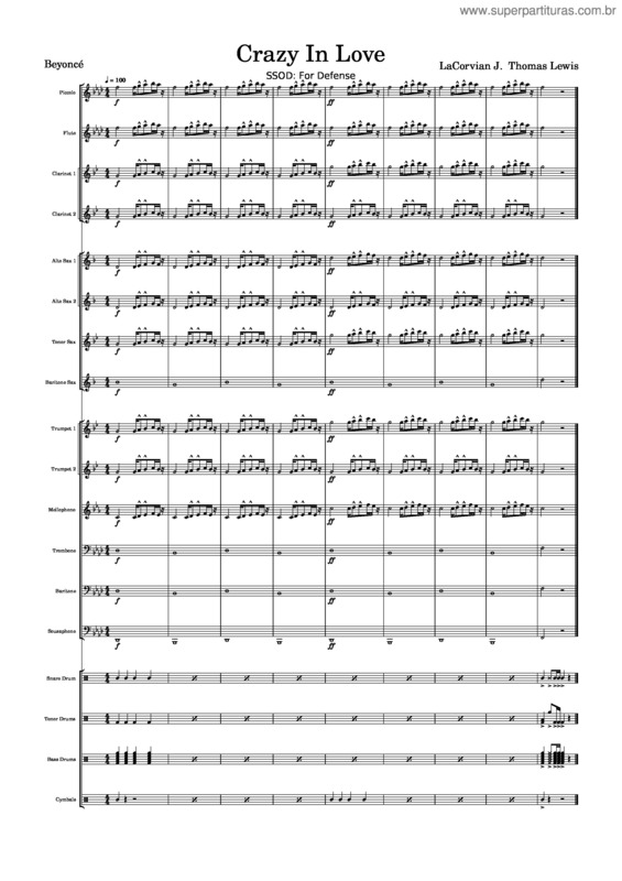 Partitura da música Crazy In Love – Beyoncé Crazy In Love v.3