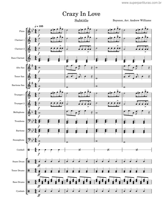 Partitura da música Crazy In Love – Beyoncé Crazy In Love v.4