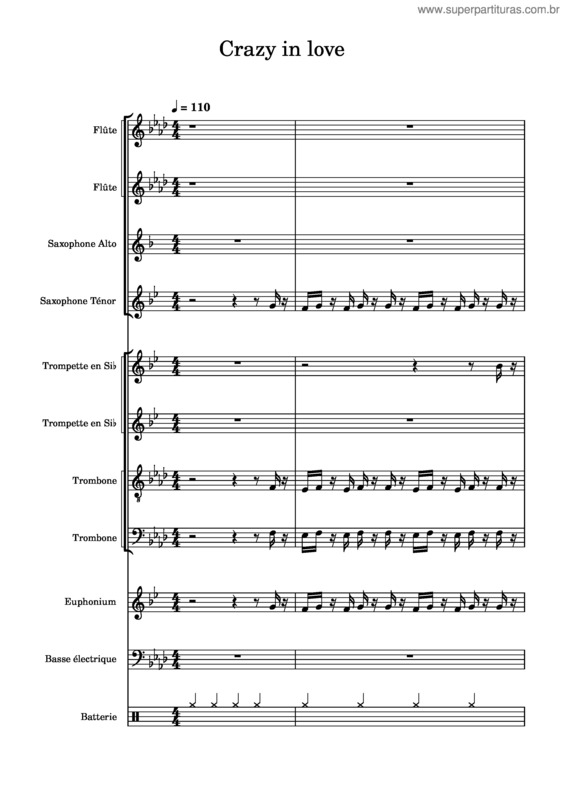 Partitura da música Crazy In Love – Beyoncé v.2
