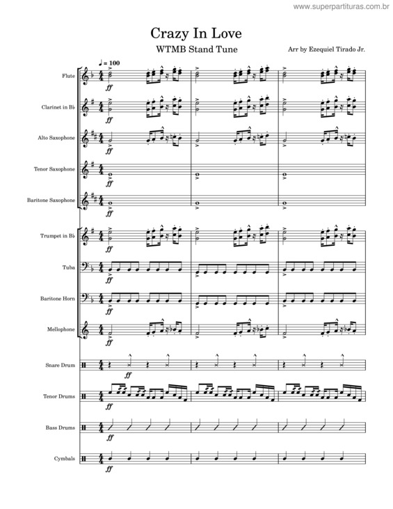 Partitura da música Crazy In Love – Beyoncé v.3