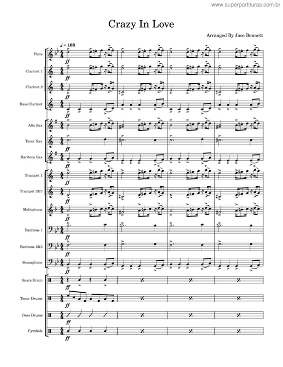 Partitura da música Crazy In Love – Beyoncé v.4