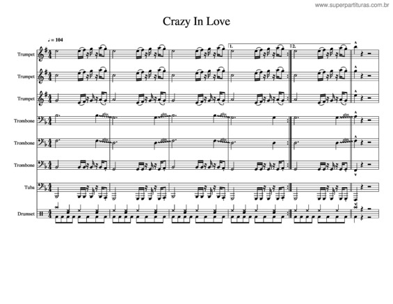 Partitura da música Crazy In Love Riff