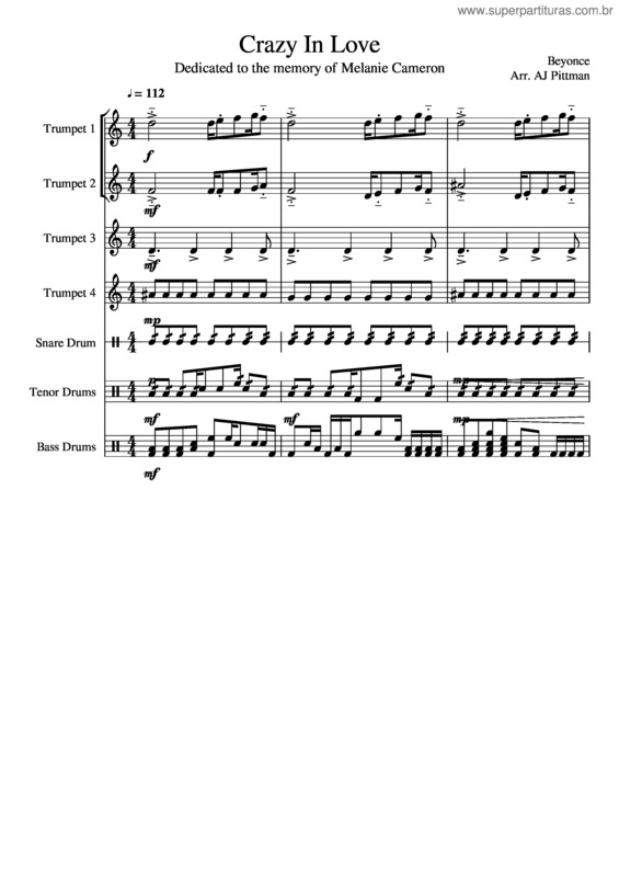 Partitura da música Crazy In Love v.11