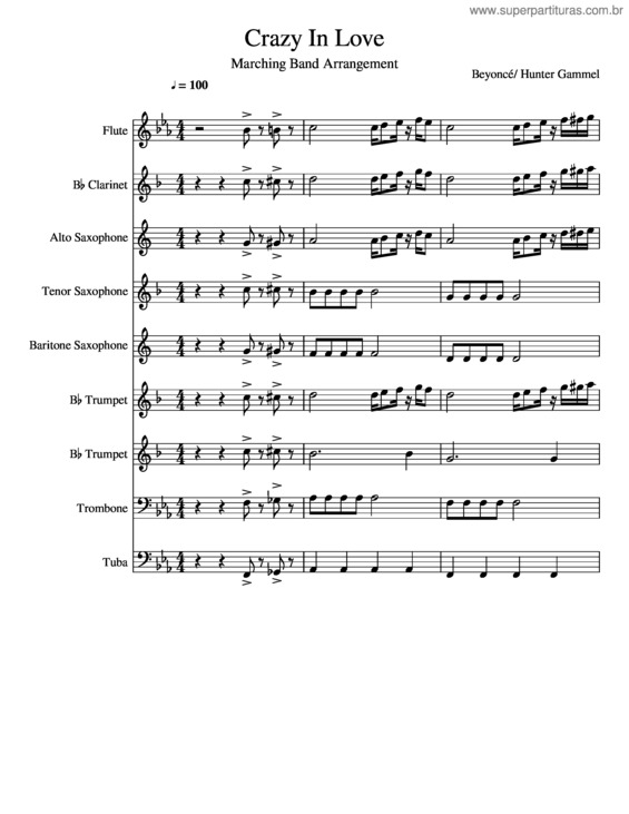 Partitura da música Crazy In Love v.14